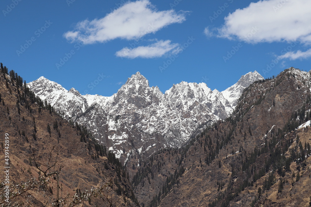 Snow mountains of Himalaya, India