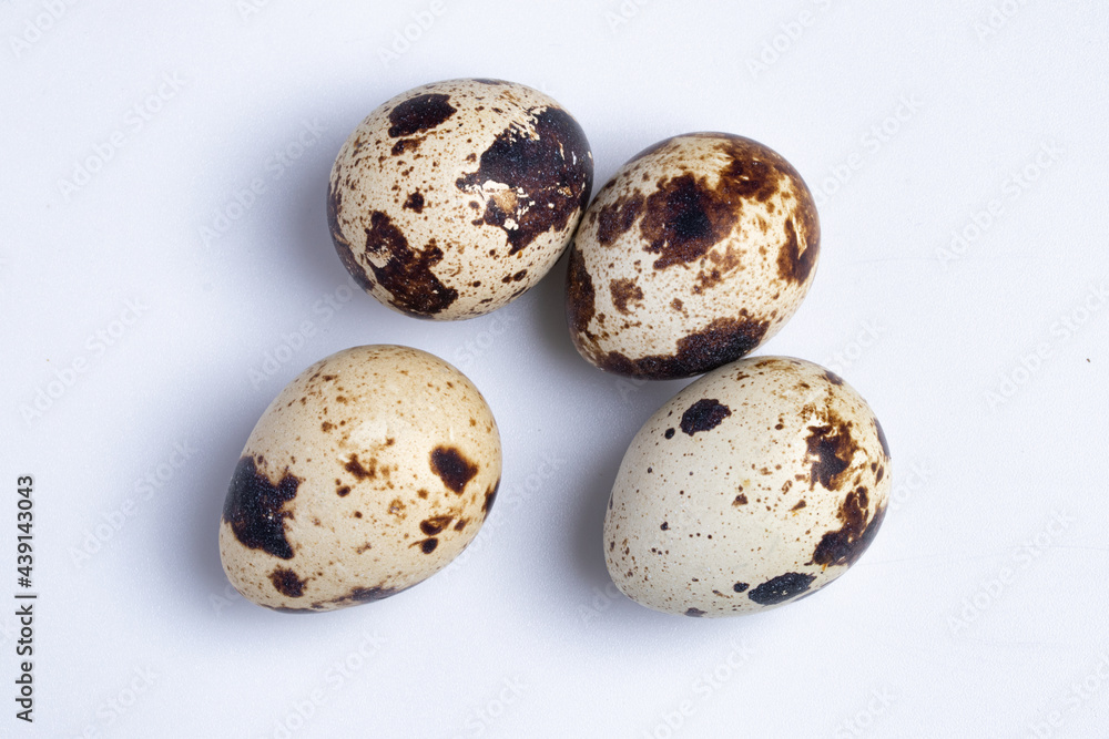 Quail eggs on a white background Quail eggs on a white background