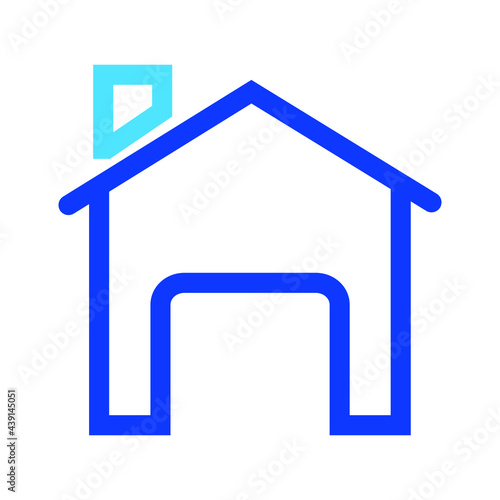 Two-color thin line home vector icon illustration on a white background.  Royalty-free and fully editable.