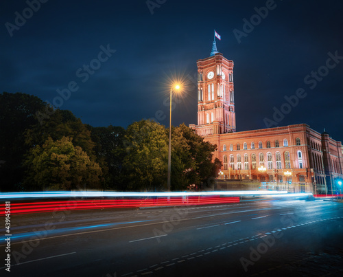 Berlin Town Hall (Rotes Rathaus) at night - Berlin, Germany photo
