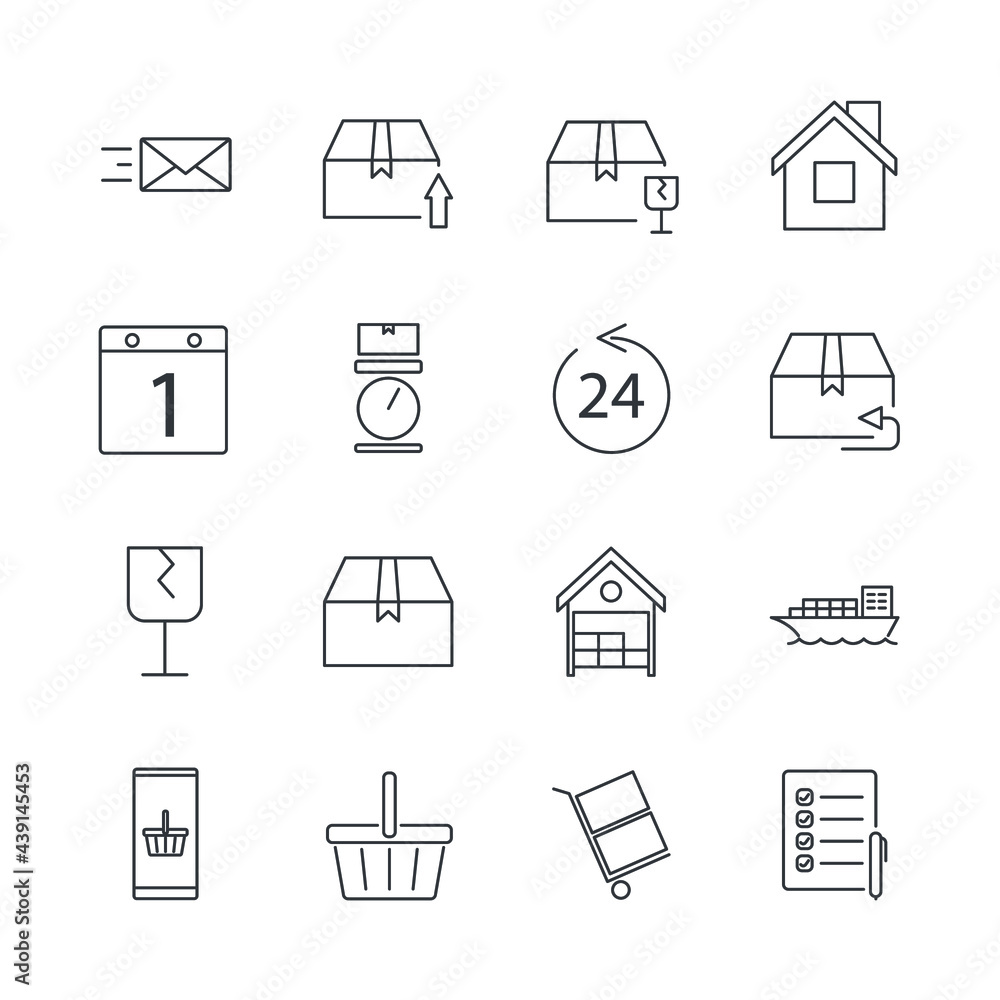 delivery set icon, isolated delivery set sign icon, vector illustration delivery set icon, isolated delivery set sign icon, vector illustration
