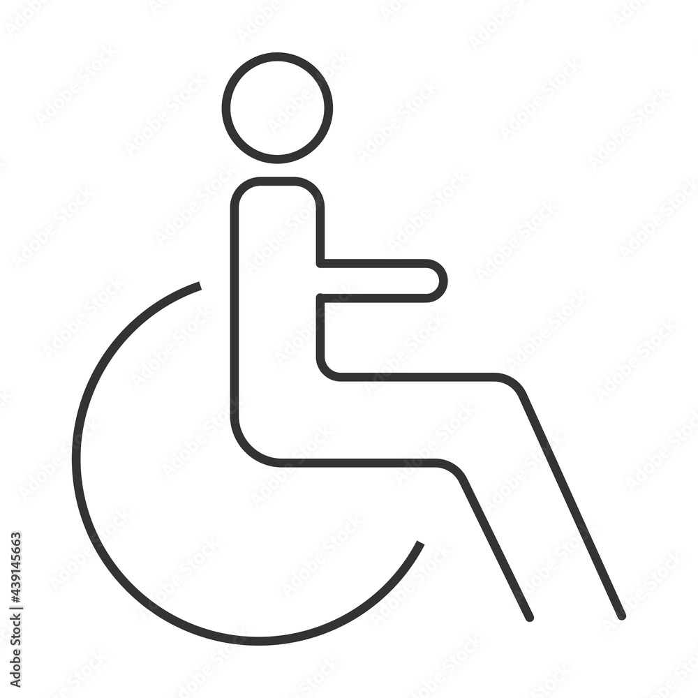 Handicapped patient icon. Medical health vector icon Handicapped patient icon. Medical health vector icon