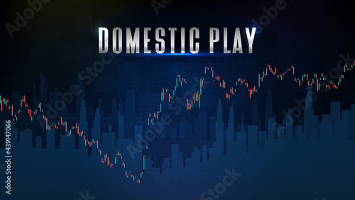 abstract background of stock market domestic play and indicator technical analysis graph