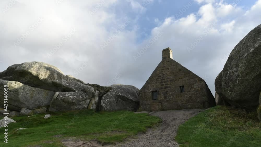 Meneham on the North Brittany coastline, France. Customs house built between a rocky outcrop overlooking the sea. Meneham on the North Brittany coastline, France. Customs house built between a rocky outcrop overlooking the sea.