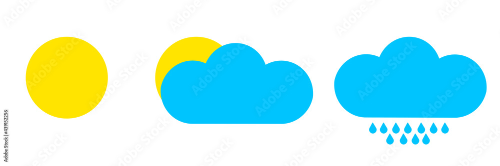 Set Weather Icons. Sunny, gloomy, rain - vector graphics Set Weather Icons. Sunny, gloomy, rain - vector graphics