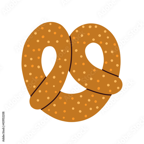 Pretzel on a white background. Vector illustration