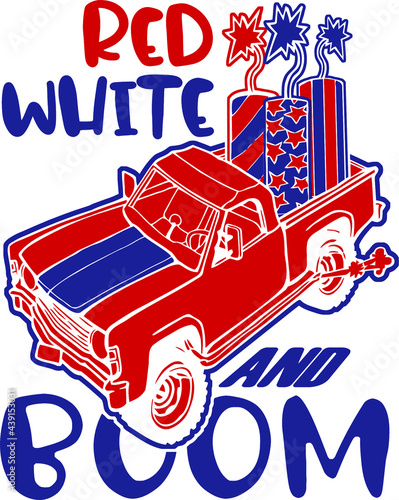 bronco truck |red white and boom