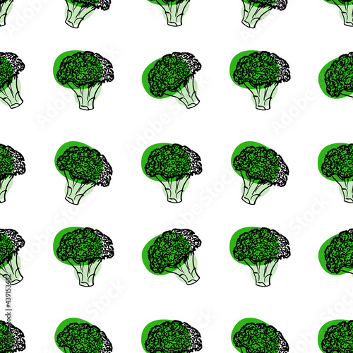 Seamless pattern of broccoli. Modern  design for paper, cover, fabric, interior decor and other users.
