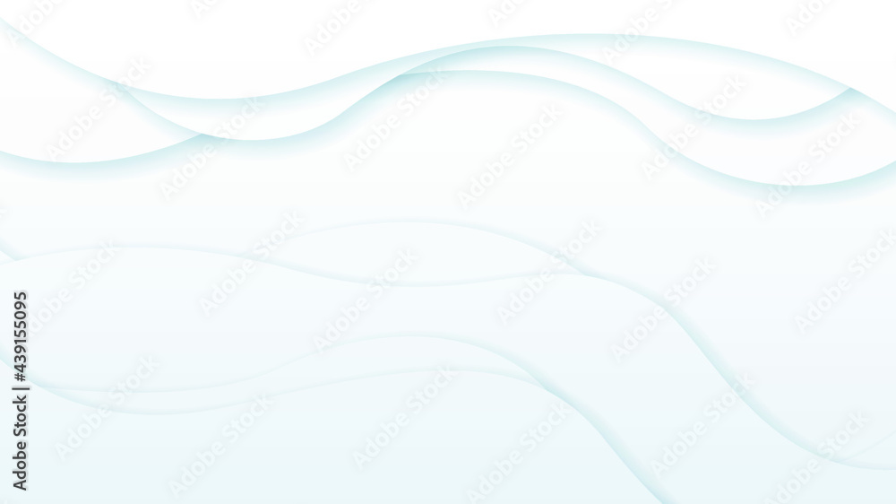 White Abstract Wavy Paper Cut Background with Shadows, Vector. Modern Design Objects For Business Presentations Flyers Posters And Invitations