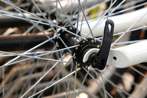 Bicycle spokes close-up. Close up of an Bicycle Wheel.