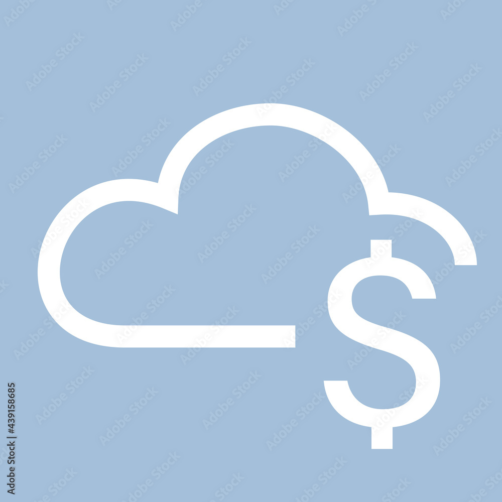 cost of cloud web service solution - simple icon cost of cloud web service solution - simple icon