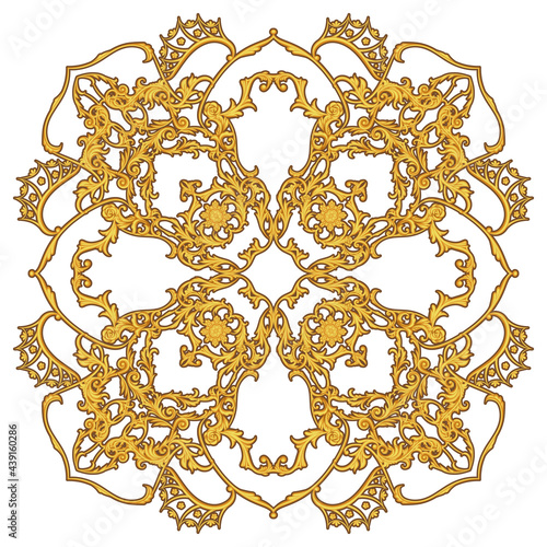 Golden arabesque with floral
