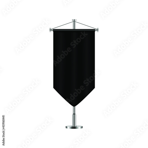 Black vertical banner flag isolated on a white background © natalushka