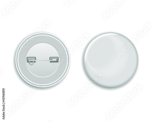 White Blank badge isolated on a white background. 3d rendering