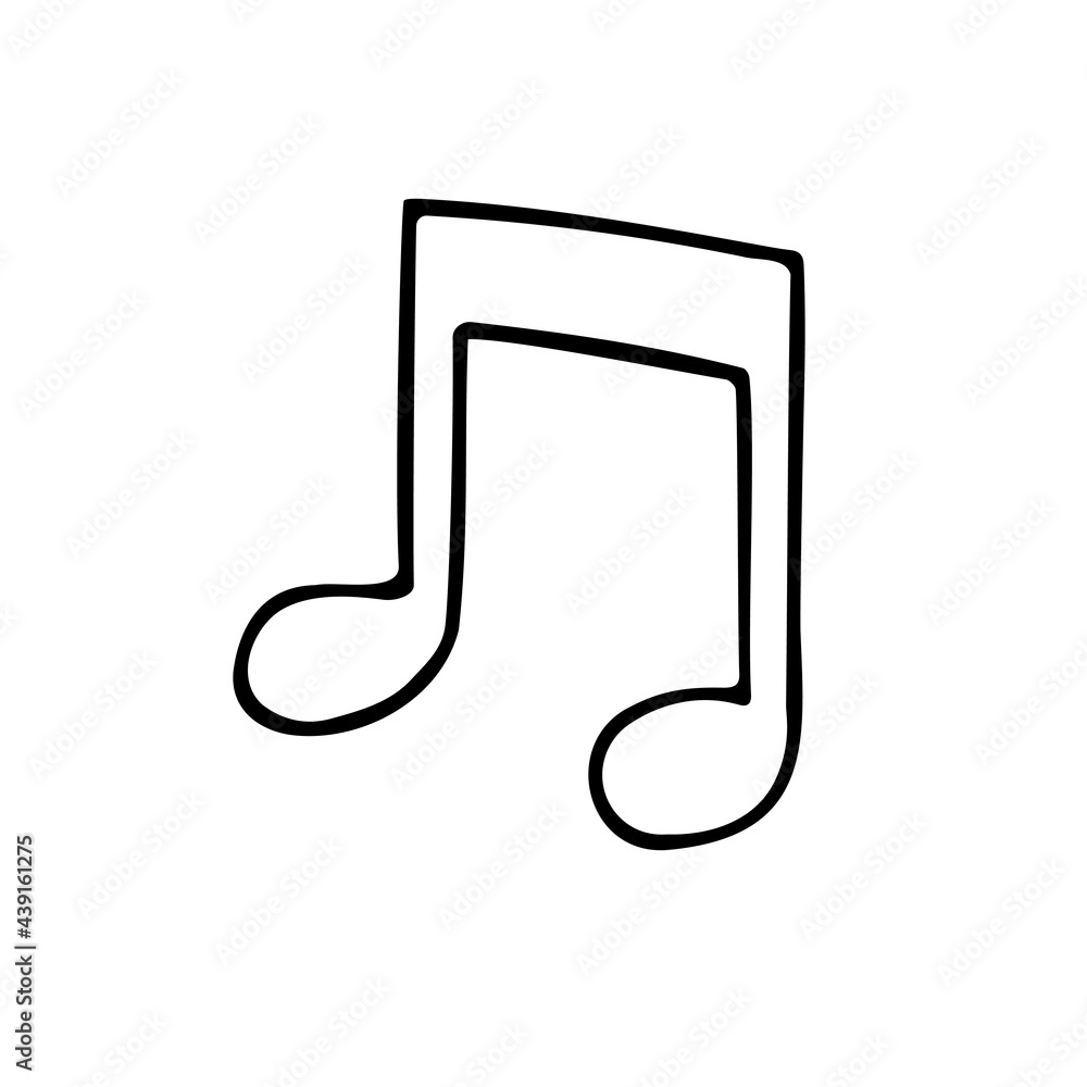 Vector hand drawn doodle sketch music note isolated on white background Vector hand drawn doodle sketch music note isolated on white background
