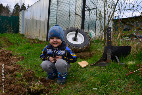 Little child in the garden