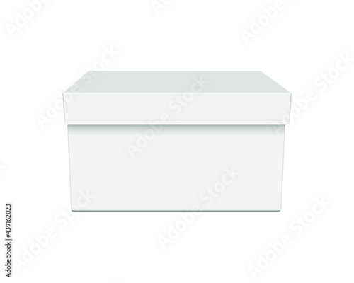 White blank closed paper box isolated on a white background. 3d illustration