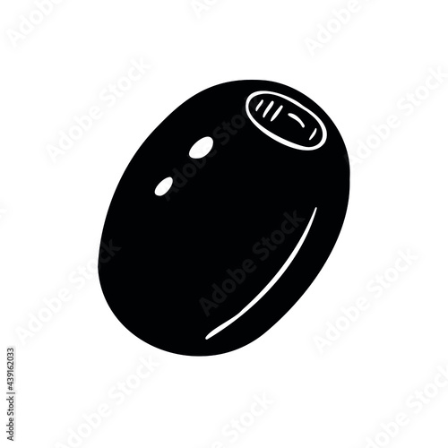 Vector hand drawn doodle sketch black olive isolated on white background
