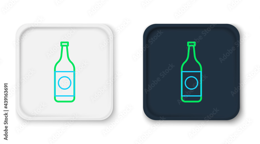 Line Beer bottle icon isolated on white background. Colorful outline concept. Vector Line Beer bottle icon isolated on white background. Colorful outline concept. Vector