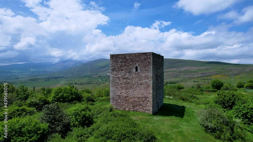 Medieval tower of San Martin de Hoyos. Municipality of Valdeolea. Cantabria, Spain, Europe Medieval tower of San Martin de Hoyos. Municipality of Valdeolea. Cantabria, Spain, Europe