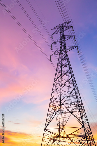 Electric pole in the evening