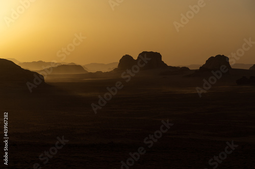 Sunset in Wadi Rum Desert, Jordan. photo