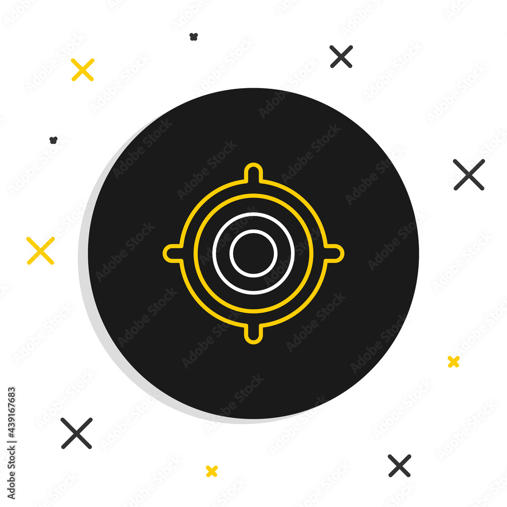 Line Target sport icon isolated on white background. Clean target with numbers for shooting range or shooting. Colorful outline concept. Vector Line Target sport icon isolated on white background. Clean target with numbers for shooting range or shooting. Colorful outline concept. Vector