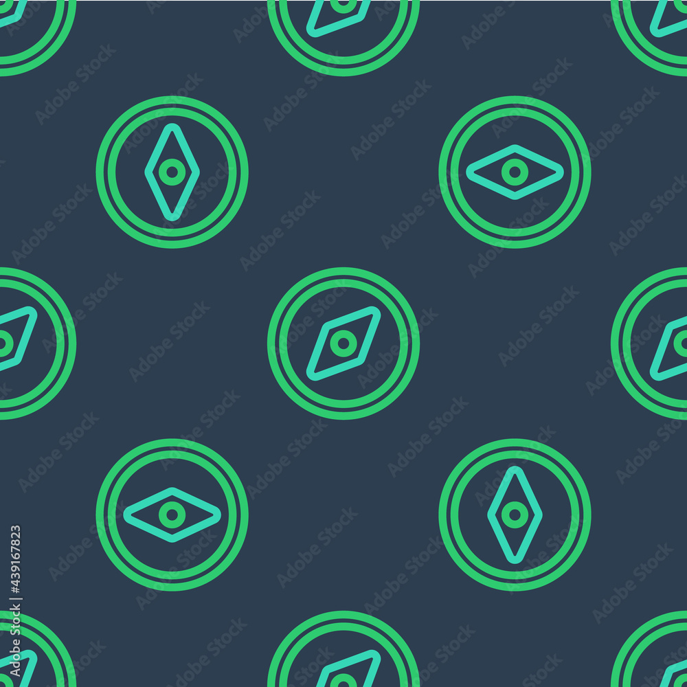 Line Compass icon isolated seamless pattern on blue background. Windrose navigation symbol. Wind rose sign. Vector Line Compass icon isolated seamless pattern on blue background. Windrose navigation symbol. Wind rose sign. Vector