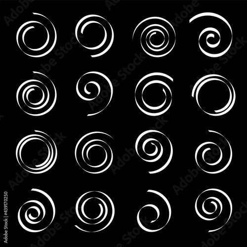 Spiral design elements with twirl circular motion.