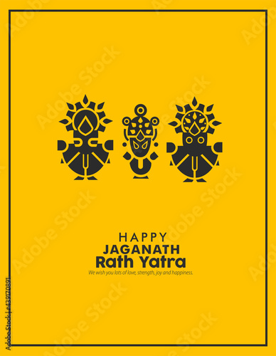 

Vector design of Ratha Yatra of Lord Jagannath, Balabhadra and Subhadra on Chariot for the ocassion of Odisa god Rathyatra Festival