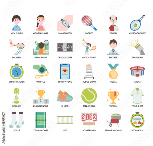 Tennis  , Thin Line and Pixel Perfect Icons