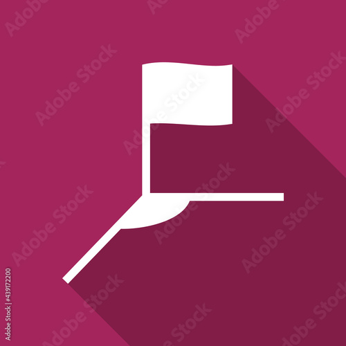 Football or Soccer Field Corner Vector icon in Solid Long Shadow Style. The Field corner is where the corner kick occurs. Vector illustration icons can be used for apps, websites, or logo.