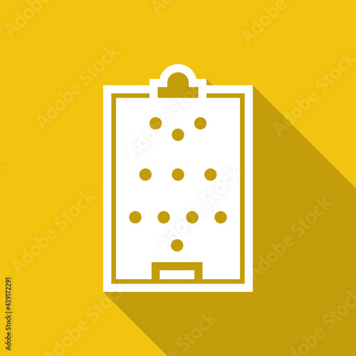Football or Soccer Formation Board Vector icon in Solid Long Shadow Style. Clipboard for soccer player formation training media. Vector illustration icons can be used for apps, websites, or logo