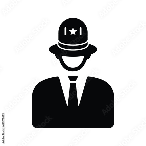 Agriculture clerk icon. Black vector graphics.