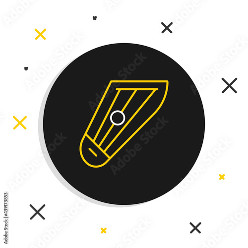 Line Musical instrument kankles icon isolated on white background. Colorful outline concept. Vector