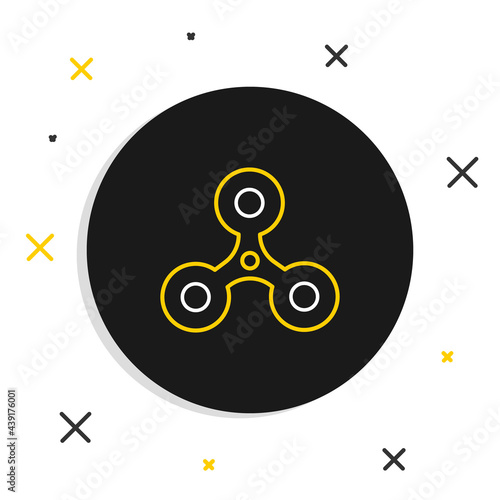 Line Fidget spinner icon isolated on white background. Stress relieving toy. Trendy hand spinner. Colorful outline concept. Vector