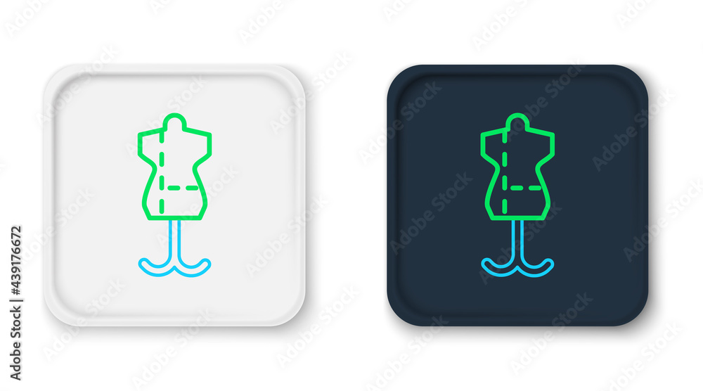 Line Mannequin icon isolated on white background. Tailor dummy. Colorful outline concept. Vector Line Mannequin icon isolated on white background. Tailor dummy. Colorful outline concept. Vector