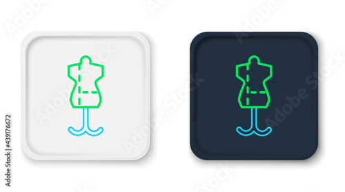 Line Mannequin icon isolated on white background. Tailor dummy. Colorful outline concept. Vector