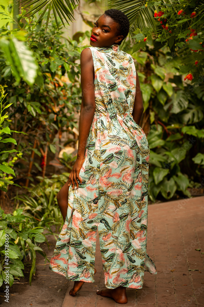 beautiful young african american girl on tropical resort beautiful young african american girl on tropical resort