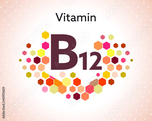 Vitamin B12 concept, Vitamin complex icon 