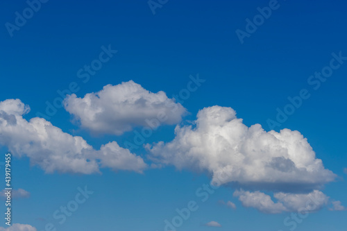 Blue sky and white clouds.