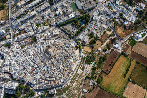 Aerial view of Locorotondo un in Bari. a country in Puglia. Beautiful landscape © Claudio Quacquarelli