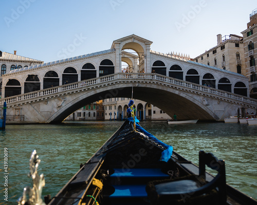 Gondola ride under the Rialto bridge