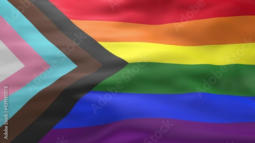 Waving LGBTQ+ flag - loop