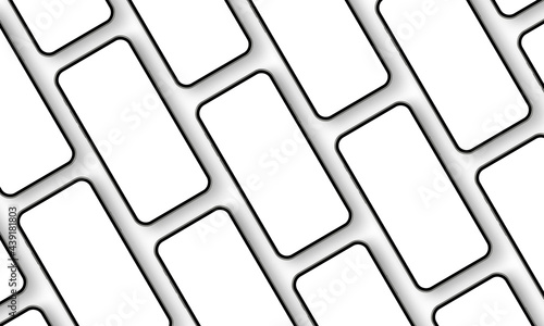 Smartphones Mockups for App Design Presentation, Isolated on White Background. Vector Illustration