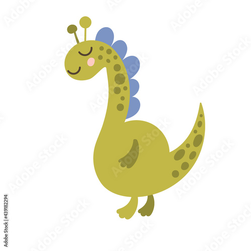 Cute baby dinosaur design. Vector illustration on isolated background.