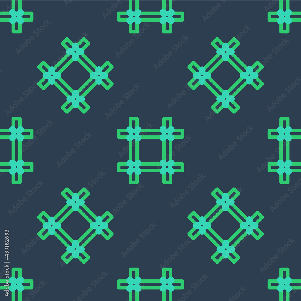 Obraz premium Line Prison window icon isolated seamless pattern on blue background. Vector
