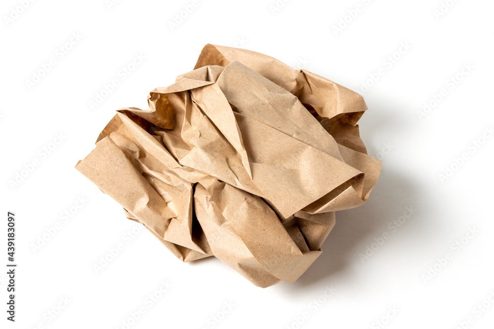 Crumpled paper ball on white background Crumpled paper ball on white background