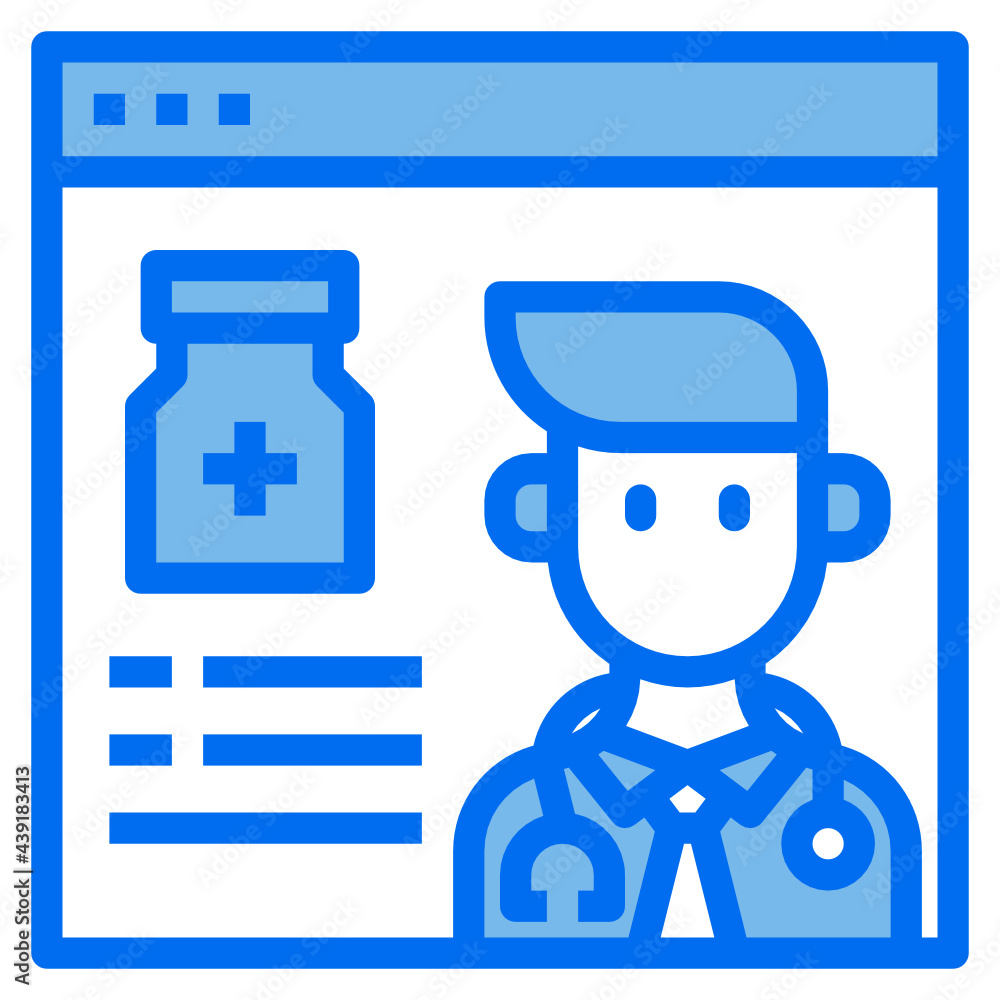 Fototapeta premium doctor blue line icon