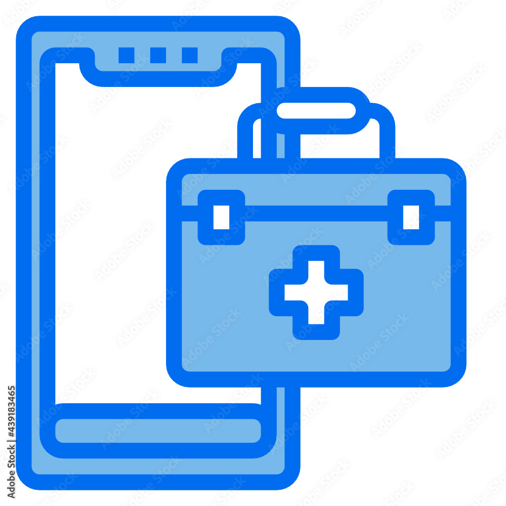 Fototapeta premium smartphone blue line icon